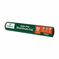 Paperly San Pro Aluminium Foil Roll | 50 Feet | Food-Grade 11 Micron | Extra Strong & Tear-Resistant | Retains Freshness & Keeps Food Warm | Ideal for Wrapping, Baking, Grilling | (Pack of 1)
