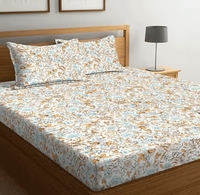 Livpure Premium Glazed Cotton Double Bedsheet with 2 Pillow Covers (104TC, Floral, Multicolor)