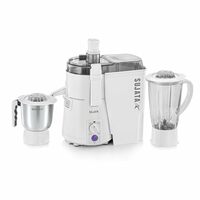 Sujata Powermatic Plus Juicer Mixer Grinder|900 Watts Double Ball Bearing Motor|22000 RPM|Non-Stop 90 Mins Running|2 Jars including 1750ml Blender, 1000ml Grinder Jar| (White)