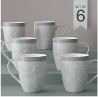 The Earth Store Fizz Grey Ceramic Coffee Mug (6 pcs, 280 ml, Grey) @ 80% off