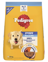 Bigbasket Pedigree Puppy Dry Dog Food - Meat & Milk, 20 kg [location specific]