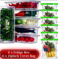 Stysol Plastic Fridge Container – 1500 ml (Pack of 6, White)