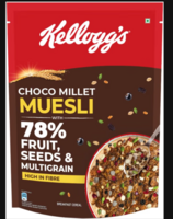 Kellogg's Choco Millet Muesli with 78% Fruit, Seeds & Multigrain 400g | High in Fibre| Breakfast Cereal