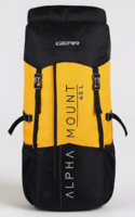Gear Alphamount 48L Large Water Resistant Trekking 4 Compartment Rucksack/Hiking Bag/Travel Backpack for Men/Women (Black Yellow)
