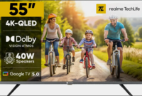 realme TechLife 139 cm (55 inch) QLED Ultra HD (4K) Smart Google TV 2025 Edition (55UHDGQRDDVQ)