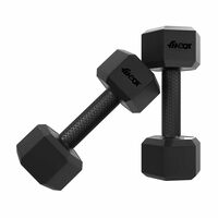 FitBox Sports 4kg Exlusive Octa PVC Fixed Dumbbells (2kg x 2) Black