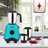 MAHARAJA WHITELINE MX-261 500 W Mixer Grinder (Neo Pro | 3 Jars | TURQOISE BLUE AND BLACK)