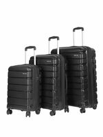 Teakwood Small-Medium-Large 8 Wheels Trolley Bag, Hard Cabin with Zipper Closure set of 3