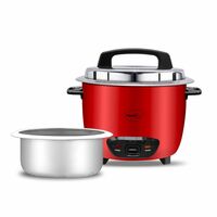 Pigeon by Stovekraft Ruby Rice Cooker with Single pot, 1.8 litres.(Red) | Stainless Steel Lid | 700 Watts