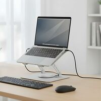 VOCO Rotatable Aluminium Laptop Stand with Magnetic Cooling Fan | 360° Rotation Laptop Holder for Table & Bed