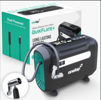Onelap Quikflate Plus™ - Wired + Wireless (Real 7800 mAh Battery) SuperFast Digital Tyre Inflator with inbuilt Pressure Gauge for Cars, SUV, Bikes, Cycle, Balls, Balloons