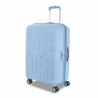 American Tourister Ivy 2.0 8 Wheel, Hard PP Check-in Suitcase, Travel Trolley Bag with Combination Lock & Smooth Sliding Double Wheel Blue Frog, 79 cm Large
