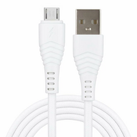MAK Micro USB 2.4A Unbreakable Round Cable (1 Meter, White) High Speed Charging and Data Sync Compatible with Mobiles and Tablets