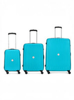 ARISTOCRAT Hard Body Set of 3 Luggage 4 Wheels - Armstrong Set of 3 (Small 53cm|Medium 65cm|Large 78cm) - Trolley Bag - Teal, Black