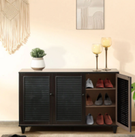 Valuewud - Almo 3 Door Shoe Cabinet in Cappuccino Finish