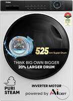 Haier 8 kg AI with Inverter Motor, Anti Bacterial Technology, Fully Automatic Front Load Washing Machine (Black)