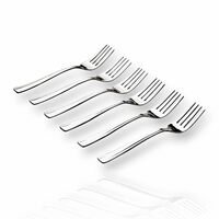 Tosaa Baby Fork Royal Plain 16G-Pack of 6 for Home & Kitchen,Use for Lunch and Dinner with Dishes Like Noodles, Pasta, and More.