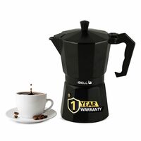 IBELL MP6370S Classic 6 Cup Moka Pot Espresso Maker/Percolator/filter Coffee Maker, Italian Espresso - Black