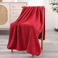 Cortina Eco-Friendly Microfiber Towels for Bath |Quick Dry Leaf Face 400 GSM | 70 x 140 cm | Bath Towels for Adult, Women & Kids | Gym Towel, Beach Towel| Color : Red