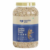 Nourish You Rolled Oats 1.2 kg – 100% Wholegrain Oatmeal | High Fiber & Protein-Rich Breakfast Cereal | Diet Food for Weight Management | Gluten-Free | No Added Sugar