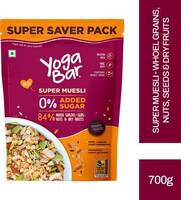 Yogabar Muesli 700g, No Added Sugar with Probiotics & Prebiotics, Contains Seeds+Almonds Pouch (700 g)