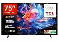 TCL 189 cm (75 inches) Metallic Bezel Less Series 4K Ultra HD Smart LED Google TV 75V6C (Black)