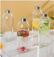 Nestasia Borosilicate Glass Water Bottles, 1 L (Set of 4)