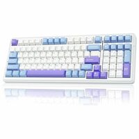 AULA F99 Mechanical Keyboard | Tri-Mode BT5.0/2.4GHz/USB-C Hot Swappable | Pre-lubed Linear Switches, Gasket Structure | RGB Gaming Keyboard (Blue+White, Crescent Switch)