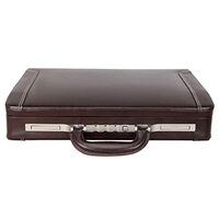 HYATT Leather Accessories 17 Inches Men's Leather Briefcases Office Bags With Italian Combination Lock | Dimension L- 17 X W- 3 X H-13 In Inches