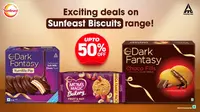 Sunfeast products upto 50% off + 25% with coupon 