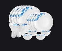 Blinkit : Cello Opalware 16 Pcs Dazzle Swirl Dinner Set (Blue, White)