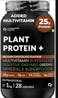Carbamide Forte Plant Protein Powder For Men - Plant Based Protein Powder with Multivitamin, Minerals, Superfoods, Pea Protein, Digestive Enzymes - Belgian Chocolate Flavour - 1kg