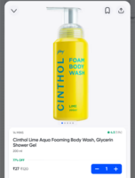 Cinthol Lime Aqua Foaming Body Wash, Glycerin Shower Gel 250ml on Instamart:
Available Mumbai check yours
