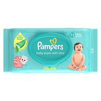 Pampers Baby Gentle Wet Wipes with Lid 72 Count (Pack of 1) | with Aloe Vera and Vitamin E | 97% Pure Water | Paraben free