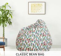 Amazon Brand Solimo Premium Canvas Fabric Bean Bag, Filled with Beans 
