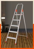 Bathla Safex 5-Step Foldable Aluminium Ladder for Home | Anti-Slip Steps | Edge Guards 