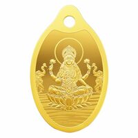 MMTC PAMP 24K 999.9 Purest Goddess Lakshmi Gold Pendant, 2 Gram gold bar & coin, LBMA Certified