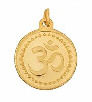 Bangalore Refinery 24k (999) Purity 5gm Yellow Gold Om Round Pendant (without hook)