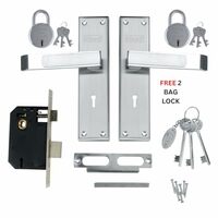 Foora Luxury Mortise Lock Set - 6 Lever Mechanism, High-Security, SS Matt Finish, Brass Latchbolt with Reversible Latch, Steel Handle, Suitable for Left & Right-Handed Doors, Includes 3 Keys (2401)