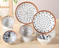 YOMITH Ceramic Dinner Set with Plates & Bowls | 2 Plate & 4 Bowls Crockery Set for Indian Dining Table | Microwave & Dishwasher Safe | Home & Gifting (Set of 6)