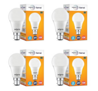 wipro Garnet 10W LED Bulb for Home & Office |Cool Day White (6500K) | B22 Base|220 degree Light coverage |4Kv Surge Protection |400V High Voltage Protection |Energy Efficient | Pack of 4 