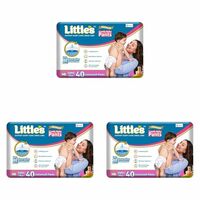 Little's New Born Baby Diaper Pants Style (NB) | Upto 5 kg | 40 Count - Pack of 3 | CottonSoft Baby Diapers with Leakage Guard, Wetness Indicator & 12 Hours Absorption