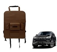Oshotto Car Backseat Storage Organizer Phone Holder,Multi-Pocket for Bottles, Tissue Boxes,Kids Toy Storage and Great Travel Accessory Compatible with Mahindra Alturas G4 (Brown)