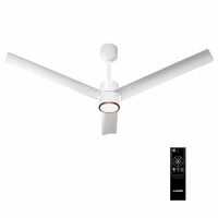 LUKER- JVLuker USA Crown Glow 1200MM Underlight BLDC Ceiling Fan with Remote, Energy Saving Ceiling Fan with Light, BEE 5 Star Rated Energy, High Air Delivery, White-White-Copper