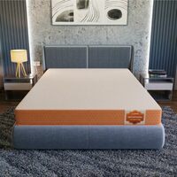 SleepyHug AirCell Ortho Spinex Plus 4 inch HR Foam Mattress | Single Bed Size White & Orange (LxWxH -72x36x4 Inch)