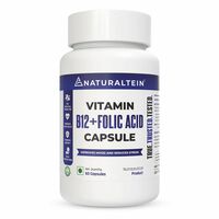 NATURALTEIN Vitamin B12 + Folate Capsules | 60 Capsules | Supports Energy, Mental Clarity & Heart Health | Active Forms for Daily Wellness