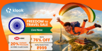 Klook Freedom to Travel Sale - Upto 76% Off