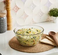 Amazon Brand - Solimo Borosilicate Round Glass/Mixing Bowl (2100 Ml) - Transparent