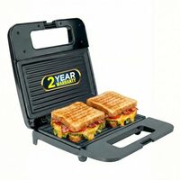 iBELL SM410N Sandwich Maker Electric with Nonstick Grill and Toast Plates, Handle Locking Function, 800W (Black)