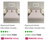 Flipkart minutes - raymond home bedsheet at good discount